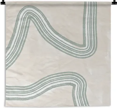 Produktbild von MuchoWow® Wandteppich Wandbehang Linie - Abstrakt - Design 150x150 cm Tapisserie Dekoration Wandtuch - Wohnaccessoires - Modernes