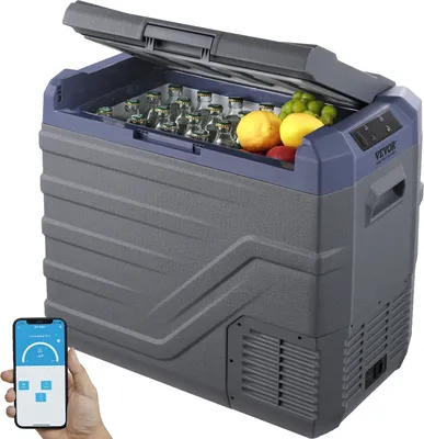 Obrázek produktu pro Autochladnička VEVOR, autochladnička na 12 V, 45litrová jednozónová přenosná mraznička s vestavěným osvětlením, -20 °C až 20 °C, kompresorová chladnička pro venkovní použití, kempování, obytné vozy