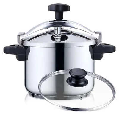 Obrázok produktu pre Haeger PC-6SS.019A, 6 L, Keramický, Elektrický, Plyn, Indukčná, Nerezová oceľ, 22 cm, Nerezová oceľ, Čierna