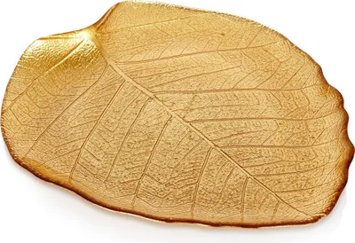 Produktbild von Servierplatte aus Glas mit Blattgold 27,5x24 cm