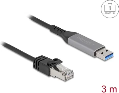 Image de DELOCK USB LAN Kabel USB Typ-A > RJ45 Gigabit Ethernet 3m