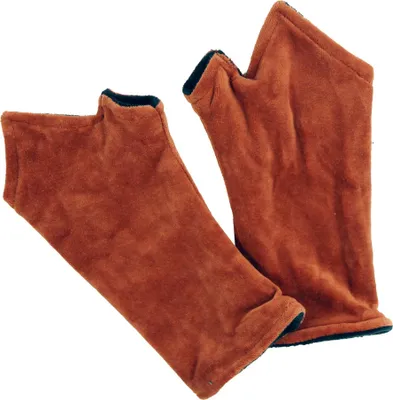 Produktbild von Handstulpen aus Samt, Wendestulpen - Rostorange/schwarz, Uni, Baumwolle, Handschuhe & Handstulpen