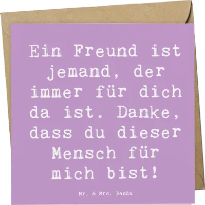 Produktbild von Mr. & Mrs. Panda Grußkarte Spruch Freund fürs Leben - Lavendeltraum - Geschenk, herzlich, Aufmerksamkeit, Anerkennung, Danke, Wertschätzung, besonderes, Freundschaft