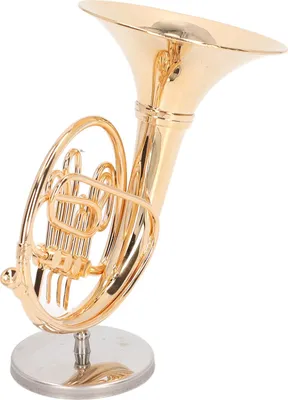Obrázek produktu pro Brass Miniature French Horn Mini French Horn Model Musical Instrument Replica Dollhouse Home Decoration