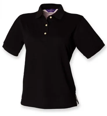 Produktbild von Henbury H121 | Damen Classic Piqué Heavy-Poloshirt - Farbe: Black - Größe: S