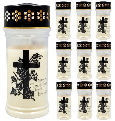 Produktbild von 10 x Trauerlicht Grabkerze PREMIUM 4 Tage