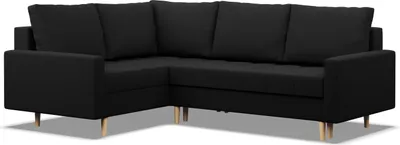 Produktbild von Ecksofa mit Schlaffunktion Elma Links , Bonell, Ottomane, Wendekissen, Schwarz 223x172cm