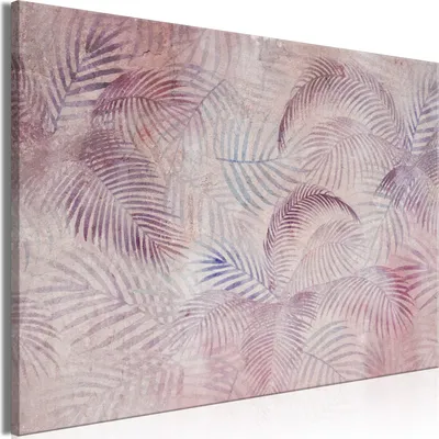 Produktbild von Italienischer Leinwand Leinwandbild - Pink Nature (1 Part) Wide 90x60 cm Blätter b-A-10159-b-a