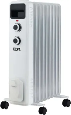 Obrázok produktu pre EDM 07124, Olejový elektrický ohrievač, Olej, Vnútorný, Podlaha, Biela, Otočné