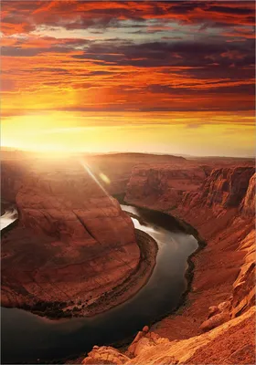 Produktbild von Wallario Poster - Grand Canyon bei Sonnenuntergang, Kunstdruck Größe: 70 x 100 cm