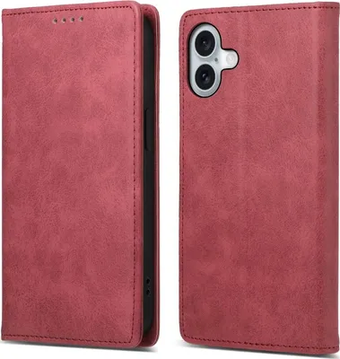 Produktbild von Mobigear Wallet iPhone 16 Plus Hülle Klapphülle Geldbörse - Rot