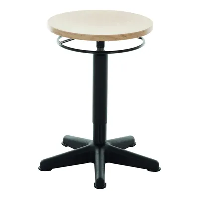 Produktbild von STIER Arbeitshocker mit Gleitern Sitzhöhe 440-630mm Buche natur