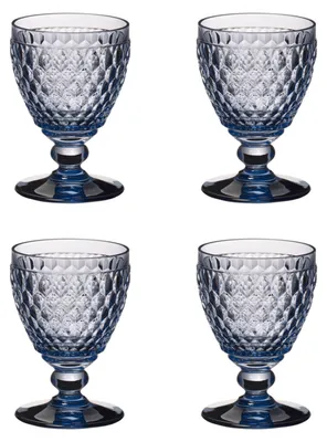 Produktbild von Villeroy & Boch Boston Coloured 4er Set Weißweinglas 125 ml blau Kristallglas