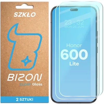 Produktbild von 2x Gehärtetes Glas für Honor 600 Lite 5G, Bizon Glass Clear Duo