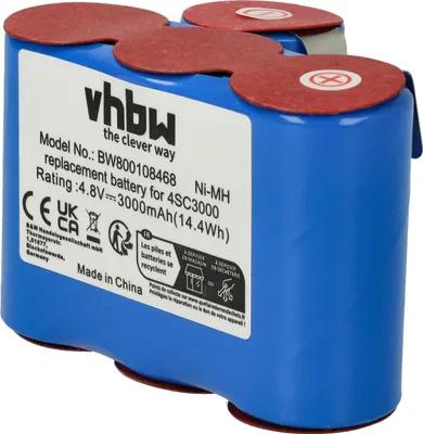 Produktbild von vhbw Akku kompatibel mit Vileda AS-193E9A Staubsauger (3000 mAh, 4,8 V, NiMH)
