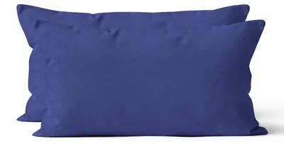 Produktbild von 2 er Set Mikrofaser UNI Kissenhüllen Kissenbezüge Kopfkissenbezug 40x80 cm, Dunkelblau