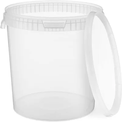 Produktbild von BenBow Eimer mit Deckel 30L x10 Transparent - lebensmittelecht, stabil, luftdicht, auslaufsicher, geruchsneutral - Plastikeimer - leer