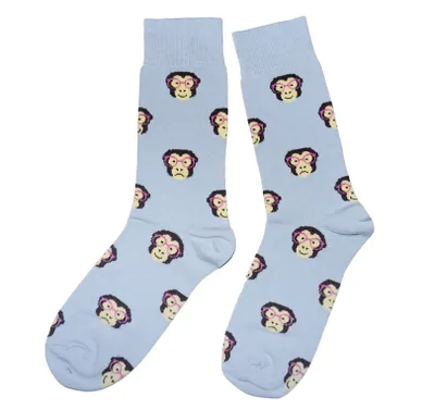 Produktbild von Herren Socken aus Baumwolle Cooler Affe Hellblau Größe 43-46