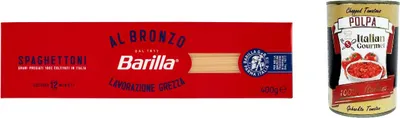 Produktbild von 10x Spaghettoni al Bronzo Bronze Gezogene Pasta 400g Rohe Verarbeitungsmethode + Italian Gourmet polpa 400g