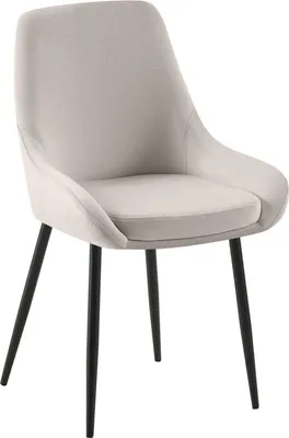 Immagine prodotto di Sedia da pranzo, sedia da sala da pranzo, ampio comfort, struttura in metallo - rivestimento in velluto | Colore: grigio | Materiale del telaio: metallo nero opaco