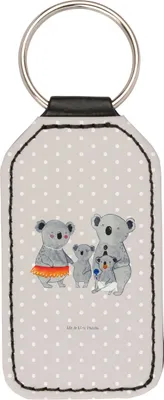 Produktbild von Mr. & Mrs. Panda Schlüsselanhänger Koala Familie - Grau Pastell - Geschenk, anhänger für schlüssel, Taschenanhänger, Mit Spruch, Mama, Family, Kinder, Koalas