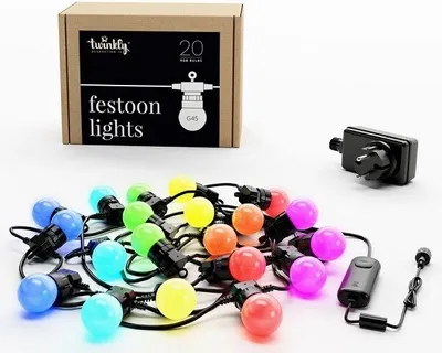 Zdjęcie produktu dla Twinkly Festoon Lights 20 LED RGB black wire Plug F (EU type) 10 m