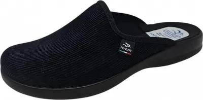 Produktbild von Fly Flot Herren Hausschuh Cord Pantoffel mit leichter Piumatech Laufsohle 220092, Größe:41 EU, Farbe:Schwarz