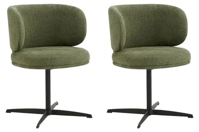 Produktbild von CHITA Polsterstuhl (2 St) Drehstuhl, Esszimmerstuhl, 360° drehbar, Chenille mit Metallgestell