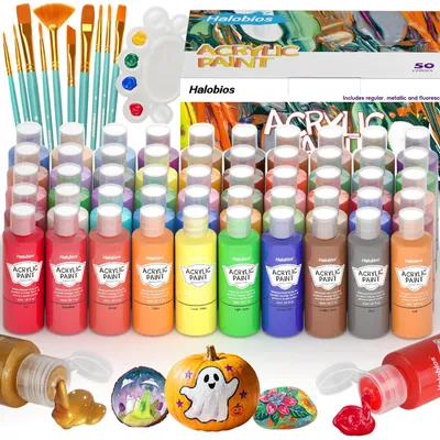 Produktbild von Omgoods – Acrylfarbset mit 50 Farben für kreative Projekte