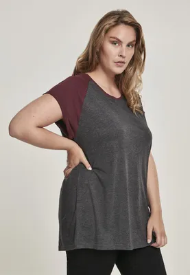 Zdjęcie produktu dla Urban Classics Ladies - RAGLAN Contrast Top charcoal - XXL
