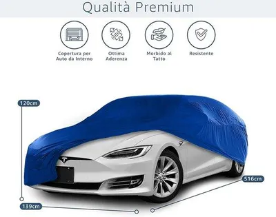 Image de Housse de protection pour voiture, imperméable - Protection extérieure, dimensions : 5,16 x 1,89 x 1,20 mètres