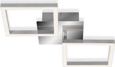 BRILONER FRAME LED Deckenleuchte, Schwenkbar, Warmweißes Licht, silberfarbig, 47 x 22,6 x 7,3 cm