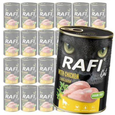 Zdjęcie produktu dla Rafi Cat Adult 24x400g Bezzbożowa Mokra Karma Dla Kota Z Kurczakiem