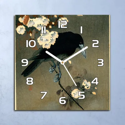 Produktbild von Deko Glasuhr Wanduhr 30x30 Das Krähenbild Quarz Küchenuhr Bürouhr