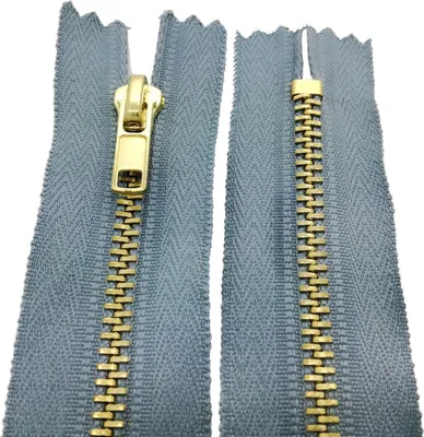 Produktbild von Reißverschluss Metall 4mm nicht teilbar 18 cm Rauchblau