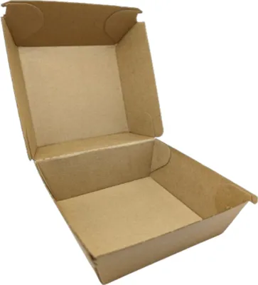 Produktbild von 200 Braune Hamburgerboxen L Pommesboxen Nuggetsboxen aus Wellpappe