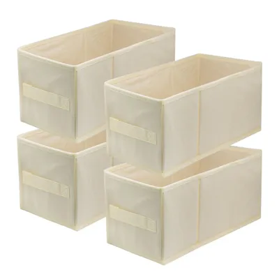 Produktbild von Lavita Storage Box faltbare Aufbewahrung 15x31x15 cm, Schubladen-Organizer für Kleidung, Ordnung & Aufbewahrung, Creme, 4 stück