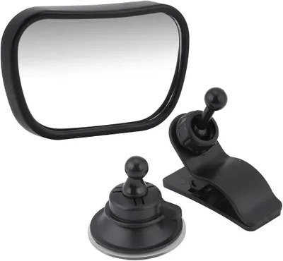 Imagen del producto de Espejo retrovisor para automóvil, giratorio 360 grados, 2 en 1, de gran tamaño, para mayor seguridad infantil