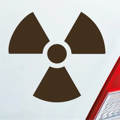 Produktbild von Auto Aufkleber Atom Radioaktivität Atomkraft Nuklear 10x10 cm Braun Sticker Heckscheibenaufkleber