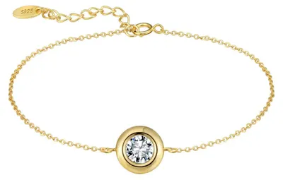 Produktbild von Solivra – Solitär Armband aus 925 Silber mit funkelndem Zirkonia-Anhänger in Zargenfassung