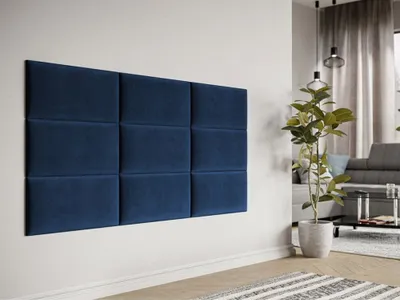 Image de Panneau mural capitonné 60x30 PAG – bleu