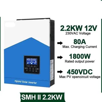 Obrázok produktu pre Hybridný menič – nabíjací regulátor MPPT – čistá sínusoida – výkon 3000 W – kompaktný dizajn, 24 V