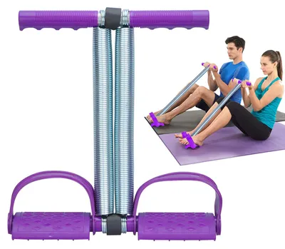 Produktbild von Elastisches Zugseil für Sit-Ups mit Doppelfeder und Fußpedal für Fitness- und Yoga-Training