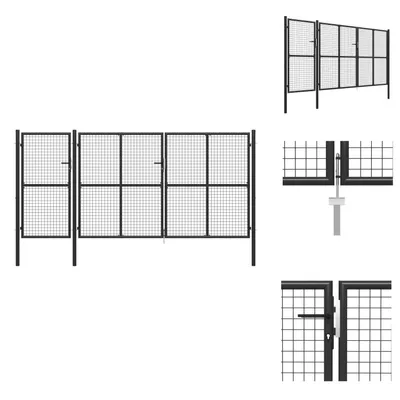 Obrázok produktu pre vidaXL Záhradná brána oceľová 400 x 150 cm antracit - Záhradné brány