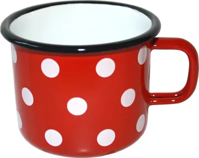 Produktbild von emaillebecher Durchmesser 7cm 0,25l PUNTÍK ČRV
