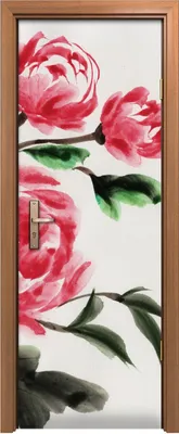Produktbild von Türposter 70x200 cm Türaufkleber Türtapete Türfolie Klebefolie Gemälde Blume Asiatische Chinesische