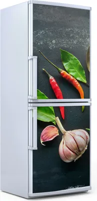 Produktbild von Kühlschrankdekoration  60x180 cm  Aufkleber auf dem Kühlschrank - Kräuter und Gewürze