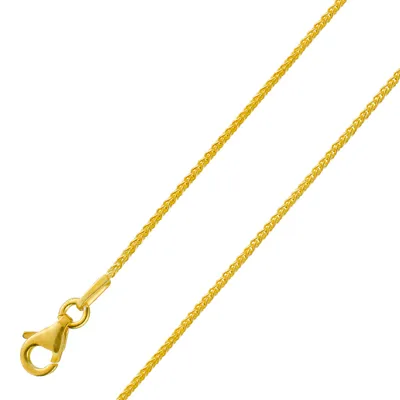 Produktbild von Zopfkette 1.0mm Sterling Silber 925 Gelbgold vergoldet  55