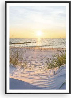 Produktbild von Gerahmtes Poster - Schwarzer Rahmen - Düne Strand Meer - 70x100 cm - Wand Bild - Wanddeko - Wandbilder - Kunstposter - Wandposter - Bilderrahmen - Bilder - Kunstdruck - Wandbild - P2BPA70x100-3989
