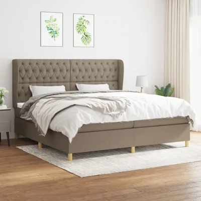 Produktbild von The Living Store Boxspringbett mit Matratze Taupe 200x200 cm Stoff